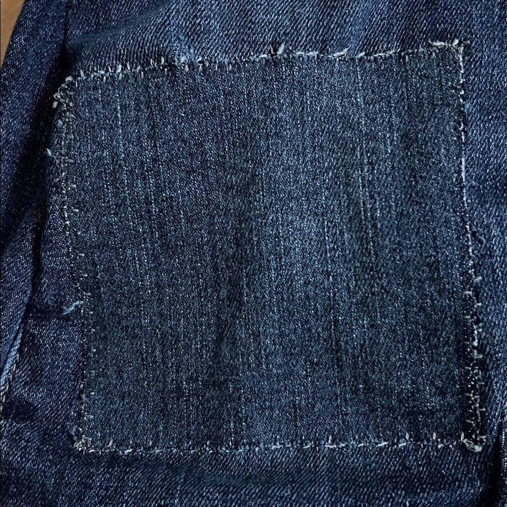 Upcycled Reworked MOTHER Superior 2 Tone Denim Barrels w Bronze Details sz 27 - Picture 15 of 17